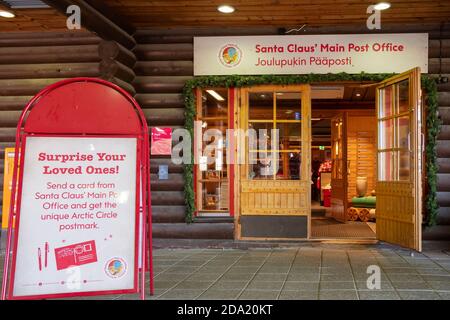 Entrance to the Santa Claus Main Post Office at Santa Village near Rovaniemi, Finland. Stock Photo