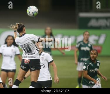 Ketlen (#17 Santos) and Katiuscia (#2 Corinthians) during the Campeonato  Paulista Feminino football match between Corinthians x Santos at Parque Sao  Jorge in Sao Paulo, Brazil. Richard Callis/SPP Credit: SPP Sport Press