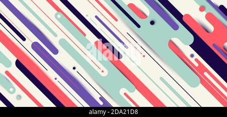 Banner web template design abstract dynamic rounded lines diagonal pattern geometric background with space for youe text. Vector illustration Stock Vector