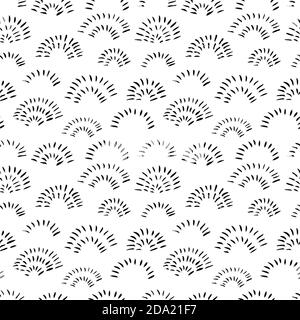 Hand drawn doodle arches vector seamless pattern.  Stock Vector