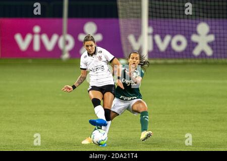 Ketlen (#17 Santos) and Katiuscia (#2 Corinthians) during the Campeonato  Paulista Feminino football match between Corinthians x Santos at Parque Sao  Jorge in Sao Paulo, Brazil. Richard Callis/SPP Credit: SPP Sport Press