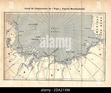 1878 ca, SWEDEN : The swedish Arctic explorer , geologist , mineralogist Baron ADOLF ERIK Von NORDENSKIOLD ( Freiherr Nordenskiöld , 1832 - 1901 ). Exploration plant of boat VEGA at North Pole ( 1878 - 1879 ). - SVEZIA - FINLANDIA - FINLAND - Finnish - ESPLORATION - EXPLORATIONS - ESPLORAZIONE ARTIDE - North Pole - POLO NORD - ESPLORATORE - MINERALOGY - MINERALOGIA - GEOLOGO - GEOLOGY - GEOLOGIA - engraving - GEOGRAFIA - GEOGRAPHY --- Archivio GBB Stock Photo