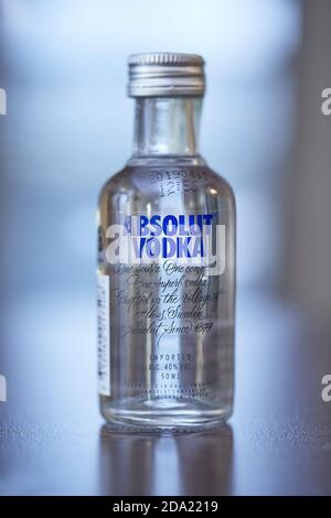 Absolut Vodka small bottle Stock Photo