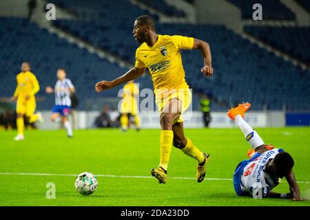 Portimonense S Player Beto L And Fc Porto S Player Mbemba R In Action During The Match For The Portuguese First League At Dragon Stadium In Porto Portugal On 8 Of November 2020 Stock