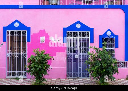 Colonial era house, Historical Center, Merida Mexico Stock Photo