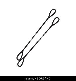 Ear sticks icon in flat style. Vector image in white background. Zero waste toothbrush. Eco life Stock Vector