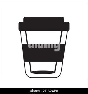 Reusable coffe cup icon in flat style. Vector image in white background. Zero waste toothbrush. Eco life Stock Vector