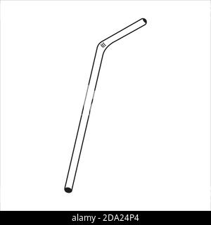 Metal straws icon in flat style. Vector image in white background. Zero waste toothbrush. Eco life Stock Vector