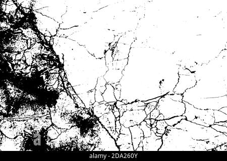 Black and white marble cracks simple texture. Vector illustration. Stock Vector
