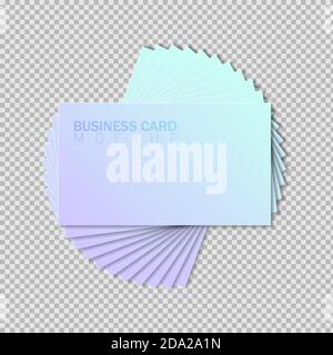 Colored business cards on a transparent background. Mocap. Isolated vector object. Stock Vector