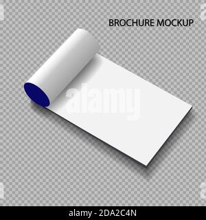 Brochure with a folded sheet. Mocap. Isolated vector object on a transparent background. Stock Vector