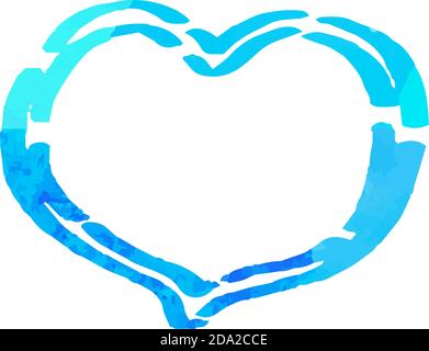 This is a illustration of Cold Watercolor-like handwriting Cute heart Stock Vector