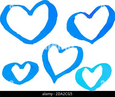 This is a illustration of Cold Watercolor-like handwriting Cute heart Stock Vector