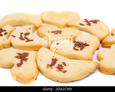Christmas baking biscuits isolated on white background Stock Photo