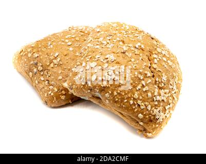 Whole wheat rolls isolated on white background Stock Photo