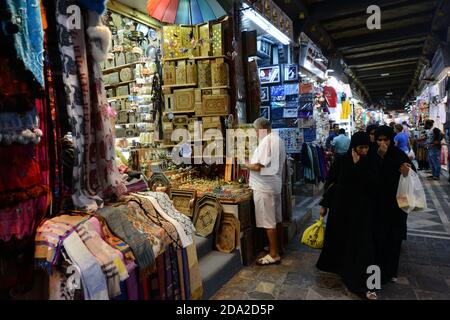 The vibrant souq in Mutrah, Oman. Stock Photo