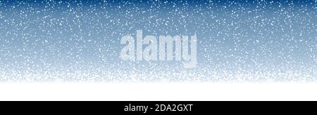 vector file with beautiful falling snow flakes on blue colored background Stock Vector