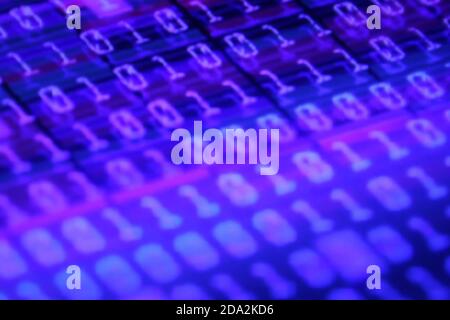 Illustration of blurry cool looking code numbers - copy space Stock Photo