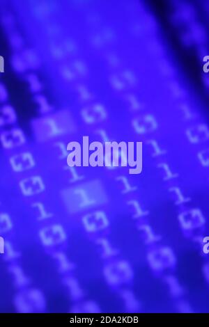 Illustration of blurry cool looking code numbers - copy space Stock Photo