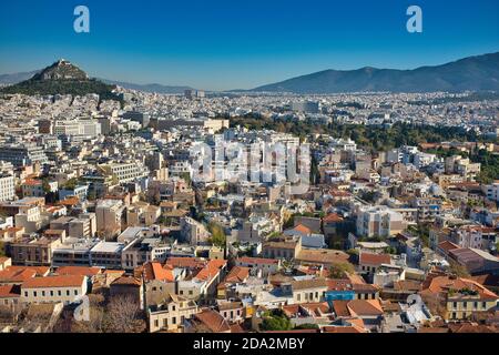Famous Mount Lycabettus in Athens, Greece Stock Photo
