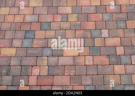 Pattern formed by paving blocks in a UK town Stock Photo
