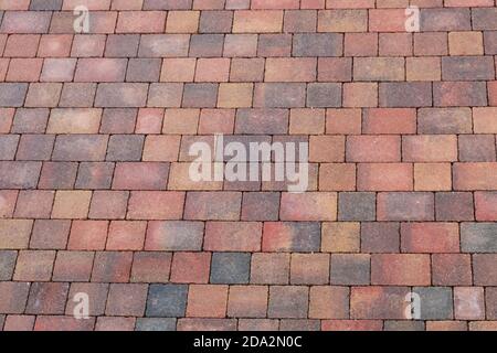 Pattern formed by paving blocks in a UK town Stock Photo