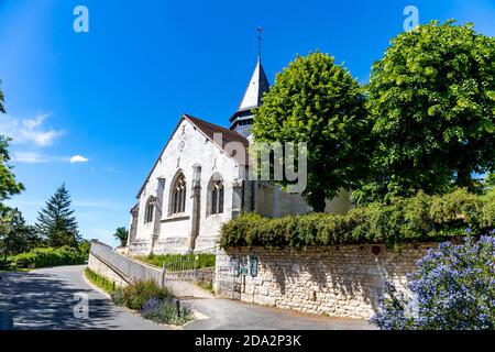 The church of the village of Giverny, Eure, Normandy, France Stock Photo