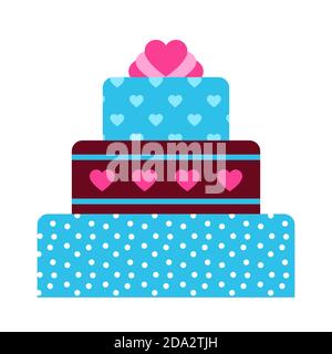Illustration of wedding cake. Stock Vector