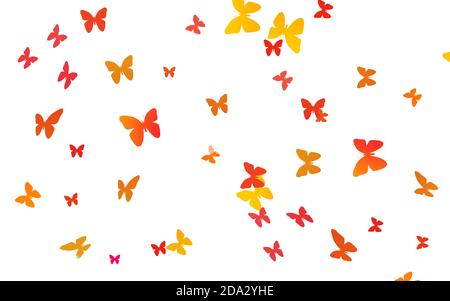 Colorful watercolor butterfly seamless pattern with cute butterflies isolated on white background, gradient color design Stock Photo