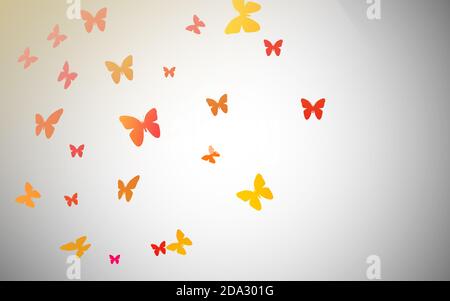 seamless autumn background with colorful butterflies Stock Photo