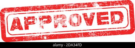 Approved vintage rubber stamp isolated on white background. Vector illustration Stock Vector