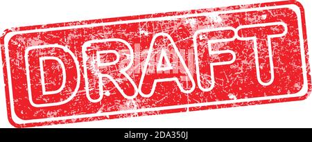 draft red grunge rubber stamp vector illustration. Stock Vector