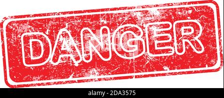 danger red grunge rubber stamp vector illustration. Stock Vector