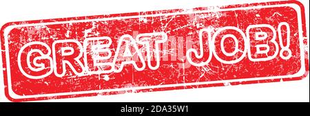 great job red grunge rubber stamp vector illustration Stock Vector