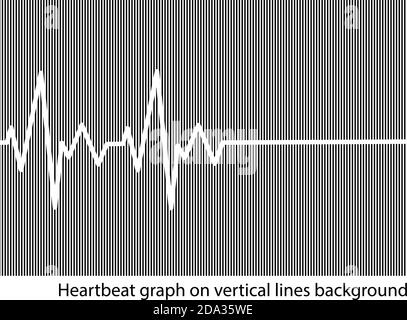illustration vector white heart cardiogram on the background of vertical lines Stock Vector