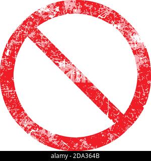 not allowed sign red grunge rubber stamp vector illustration Stock Vector