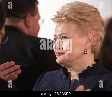 GDANSK, POLAND - May 07, 2015: Lithuanian President Dalia Grybauskaite during events to mark the 70th anniversary of the victory over Nazism in Europe Stock Photo