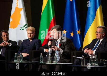 GDANSK, POLAND - May 07, 2015: President of Ukraine Petro Poroshenko during events to mark the 70th anniversary of the victory over Nazism in Europe Stock Photo