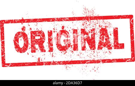 Grunge stamp original red on white background Stock Vector