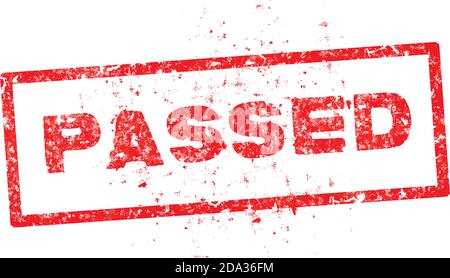 red Passed rubber stamp vector illustration. Stock Vector