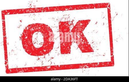 OK red stamp vector on white background Stock Vector
