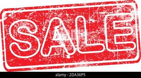 Rubber stamp with text SALE icon isolated on white background. Vector illustration. Stock Vector