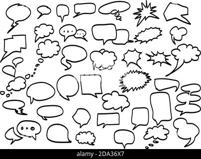 speech balloon vector illustration sketch doodle hand drawn with black lines isolated on white background Stock Vector