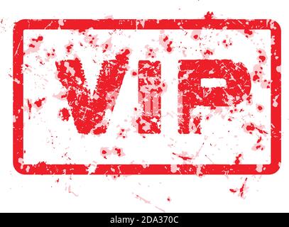 word VIP red grunge stamp isolated on white background Stock Vector