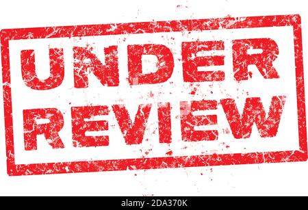 UNDER REVIEW red rubber stamp vector over a white background Stock Vector