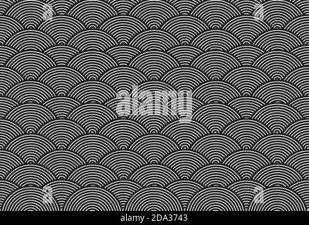 black and white wave pattern, illustration vector