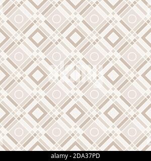 Diamond shapes, crossing lines and cirlces, abstract geometric background. Seamless vector fashion pattern. Perfect for fabric pattern, wallpapers, we Stock Vector