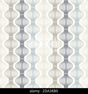 Ogee seamless vector curved pattern, abstract geometric background. Perfect for vintage wallpapers, fashion fabric print Stock Vector