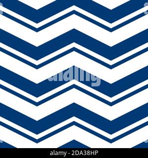 Simple chevron pattern, abstract geometric background vector. Classic navy blue and white colors. Easy to recolor. Stock Vector