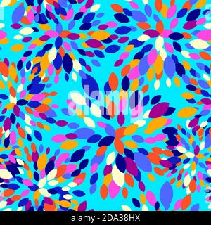 Abstract geo background with colorful fireworks, random colored. Seamless vector pattern, perfect for fabric textile design, wallpapers, seamless web Stock Vector